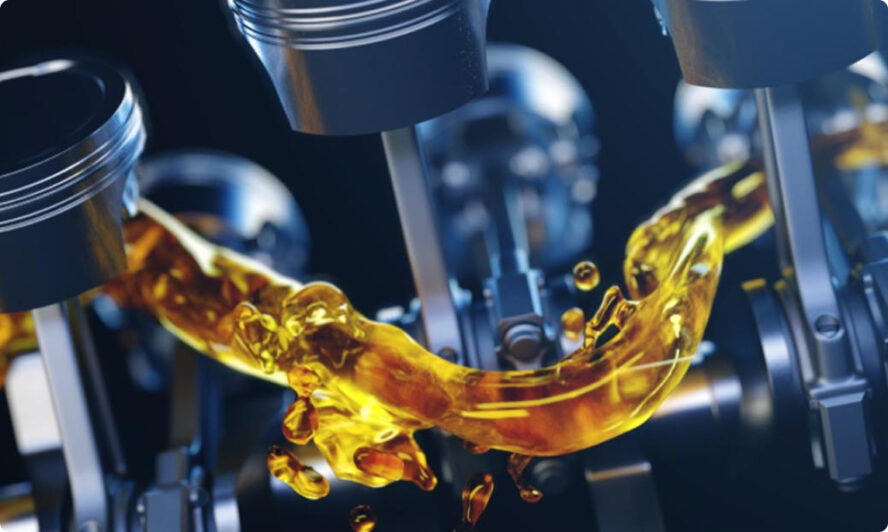 Oil flowing around inside an engine, an example of a LIMS case study, an oils testing lab.